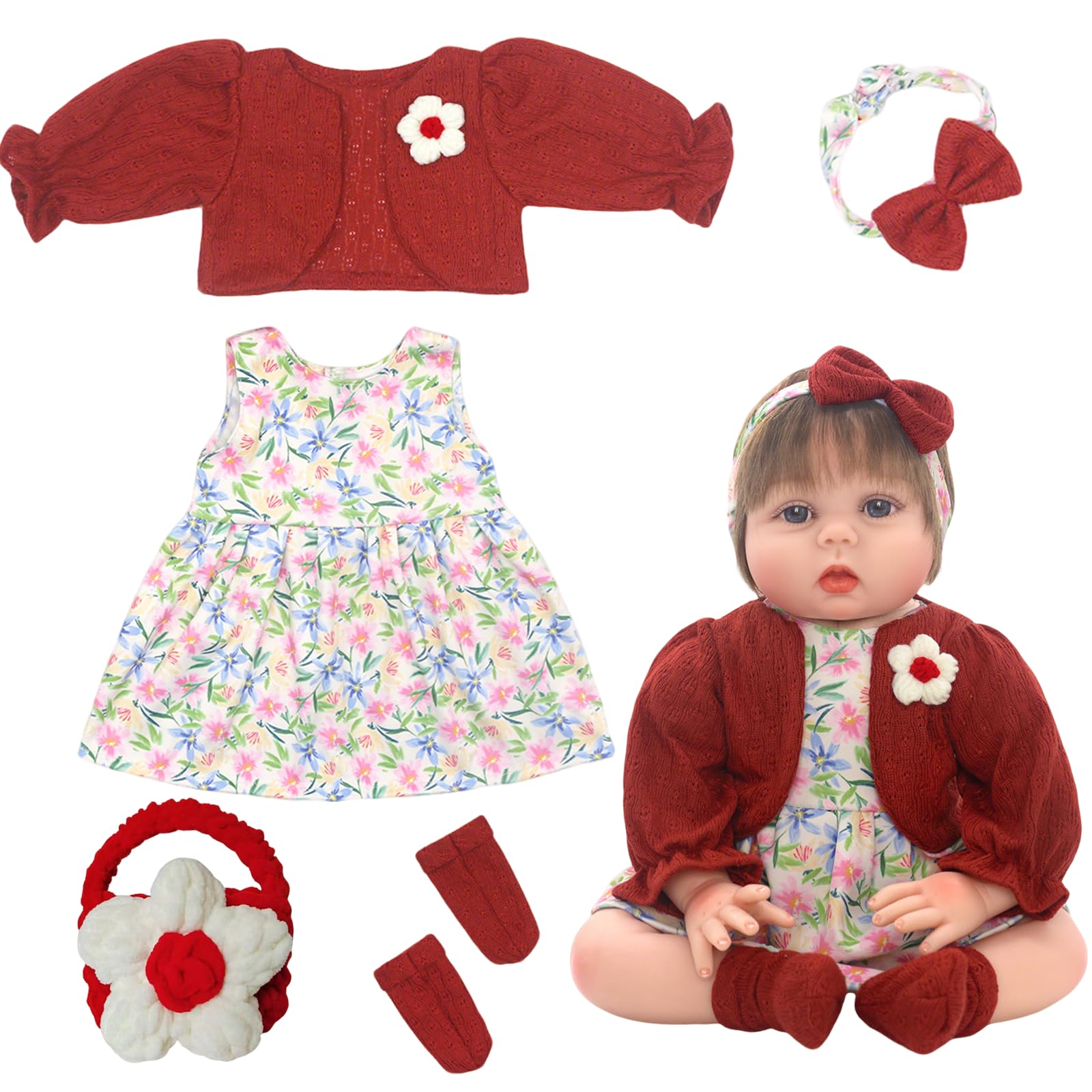 Xerteam Doll Clothes 20-22 Inch, Elegant and Bright Doll Clothes for 20-22 Inch Baby Dolls, Doll Accessories