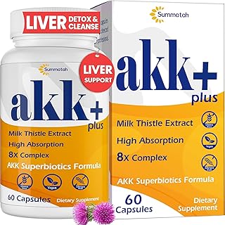 Liver Cleanse Detox & Repair, Akk+ Superbiotics Liver Detox - 20 Billion Afu Akkermansia Probiotic with Milk Thistle, GLP-...