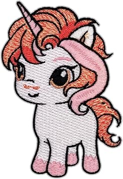 Cute Rainbow Unicorn Patch 3.5 inches, Colorful Unicorn Iron On Patch | Embroidered Patches Baby Appliques for Children