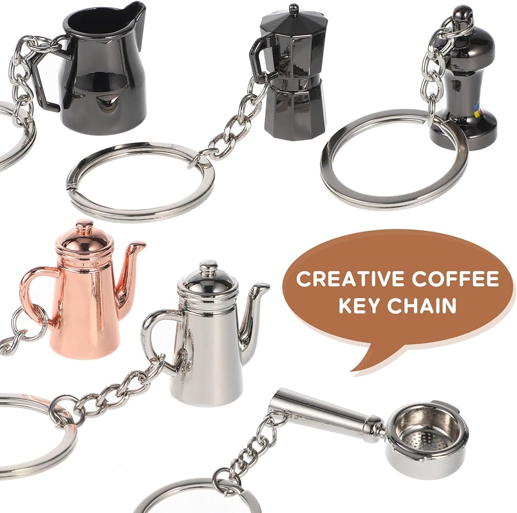 Amazon.com: 6Pcs Coffee Series Charm Keychain Sets Coffee Pitcher