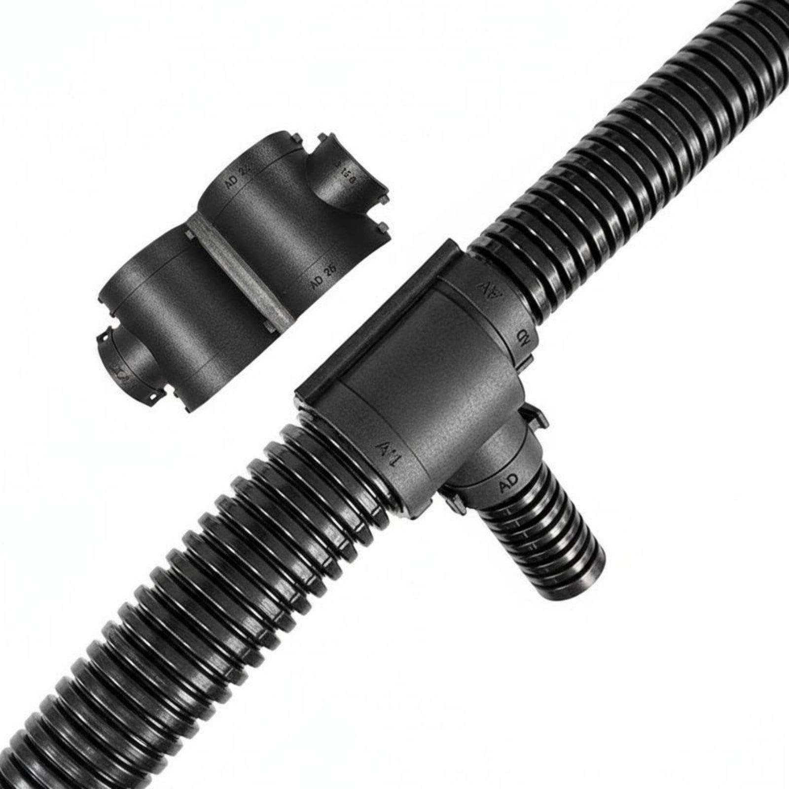 Nylon Corrugated Pipe Connector Retardant Openable Conduit T-Fitting Fasten-Fit Closure Corrugated Tubing T-Joint for Automotive, Workshop, Garage Ad13*10 * 13 Reducing T-Type|Business & in-image-30