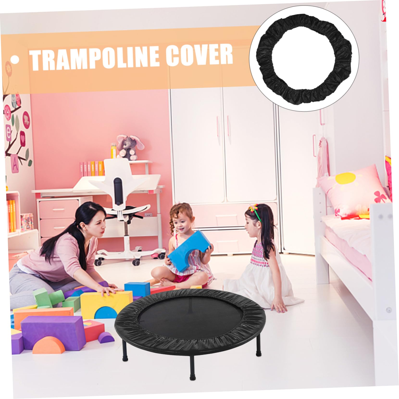 Copertura per trampolino per bambini, in polietilene resistente e tessuto di bue, protegge da binari in acciaio e lesioni, accessorio essenziale per il divertimento all'aperto per sicurezza e