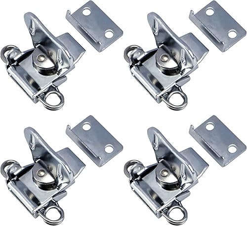 Vista 11 de MY MIRONEY Paquete de 4 cierres de mariposa con resorte negro y cierre de metal con tornillos para caja de vuelo, 1.97 x 1.5 pulgadas