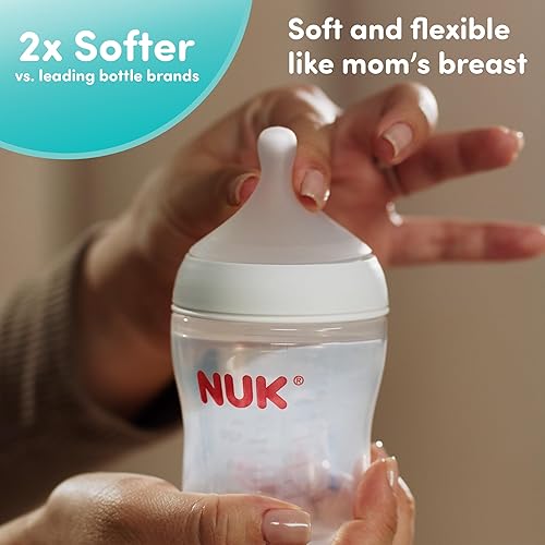 Miniatura 4 de NUK Perfect Match - Pezón de silicona suave de flujo rápido con ventilación anticólico, paquete de 2, sin BPA