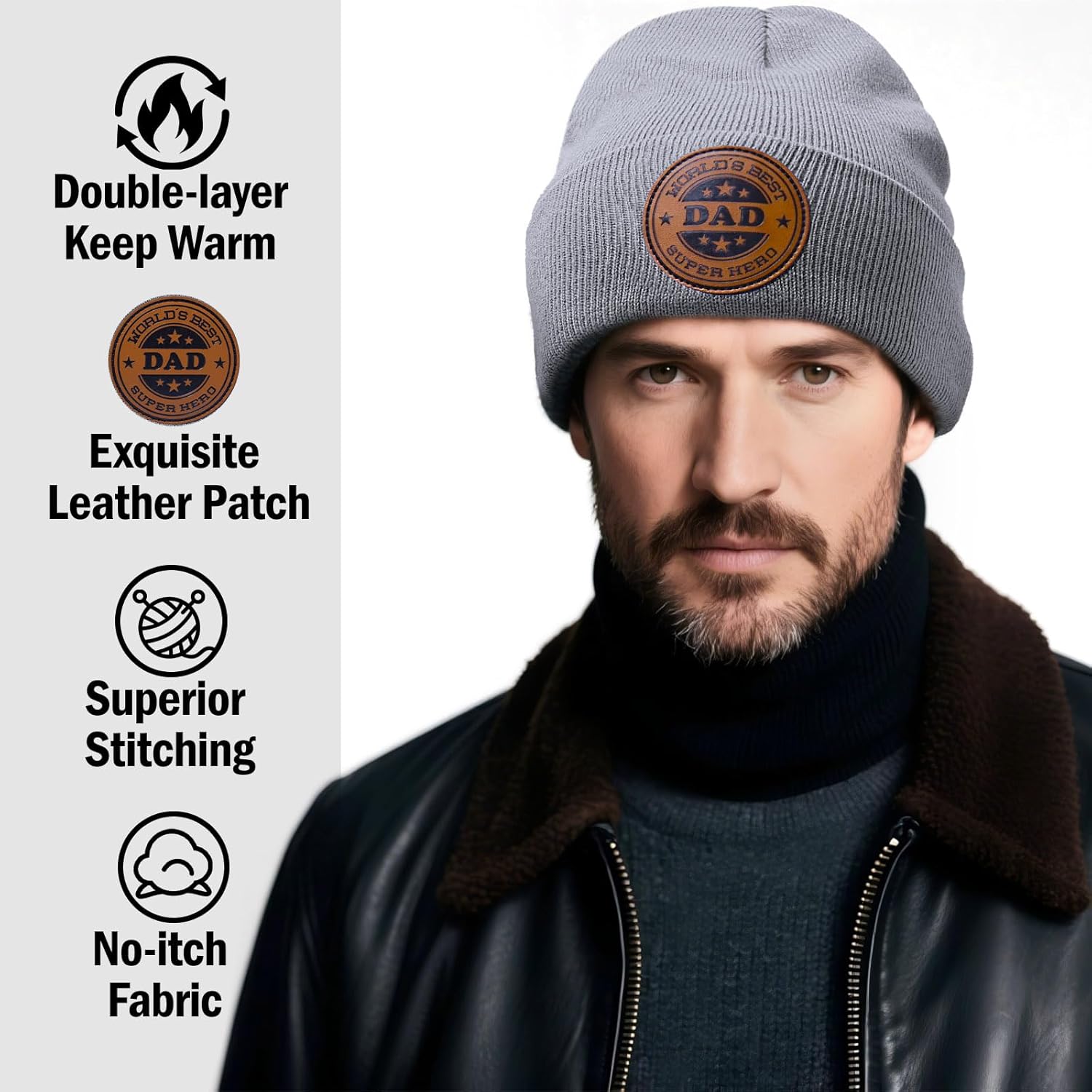 Best Dad Beanie Gifts from Daughter, Son, Kids, Men Knit Hat for Father's Day Birthday Christmas - Image 3