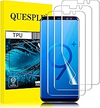 [3 Pieces] Screen Protector for Samsung Galaxy S9 Plus, High Quality 3D Curved Full Coverage TPU Screen Protector, Bubble-Free, Compatible with Fingerprint Reader