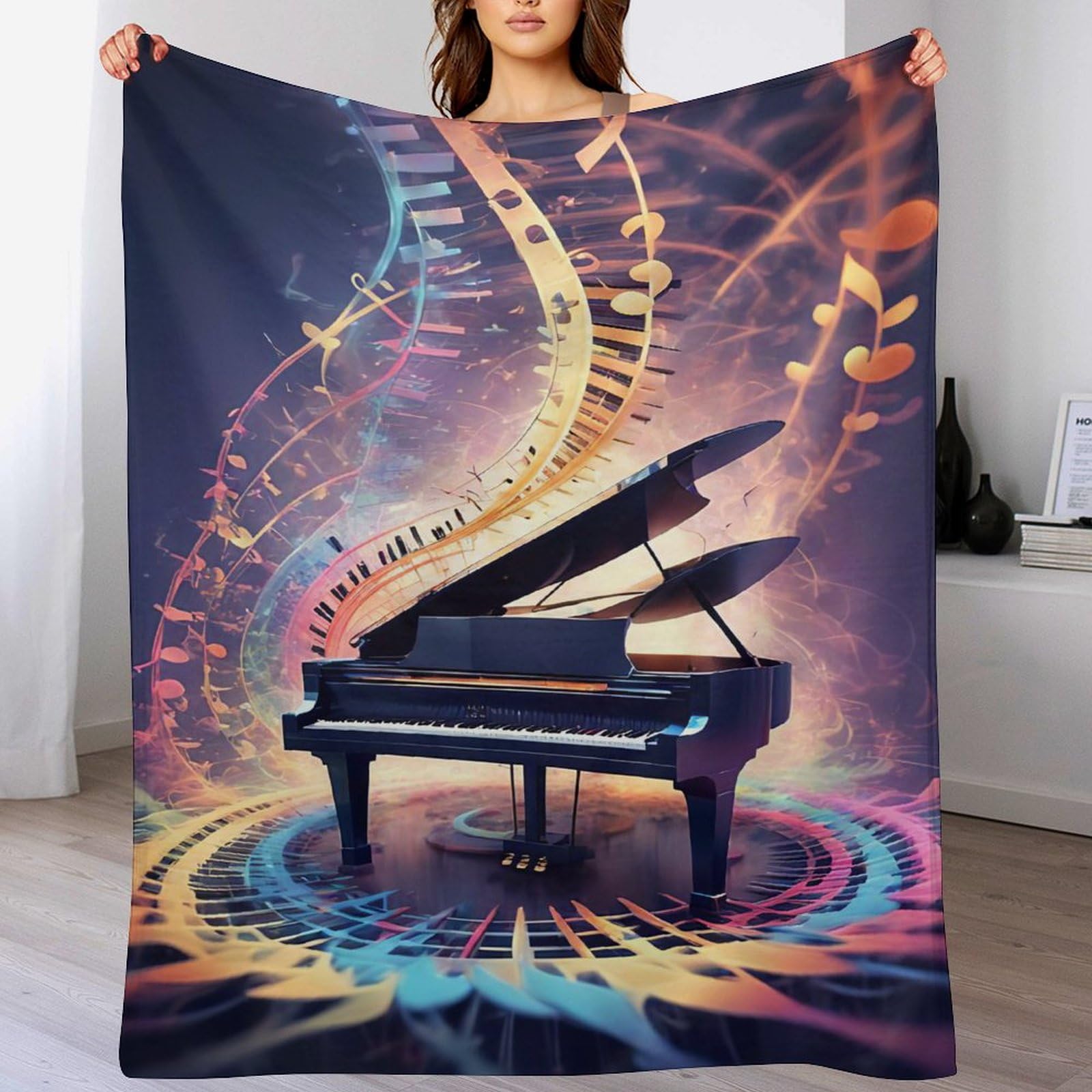 Couverture piano en flanelle 180x200cm pour lit et canapé