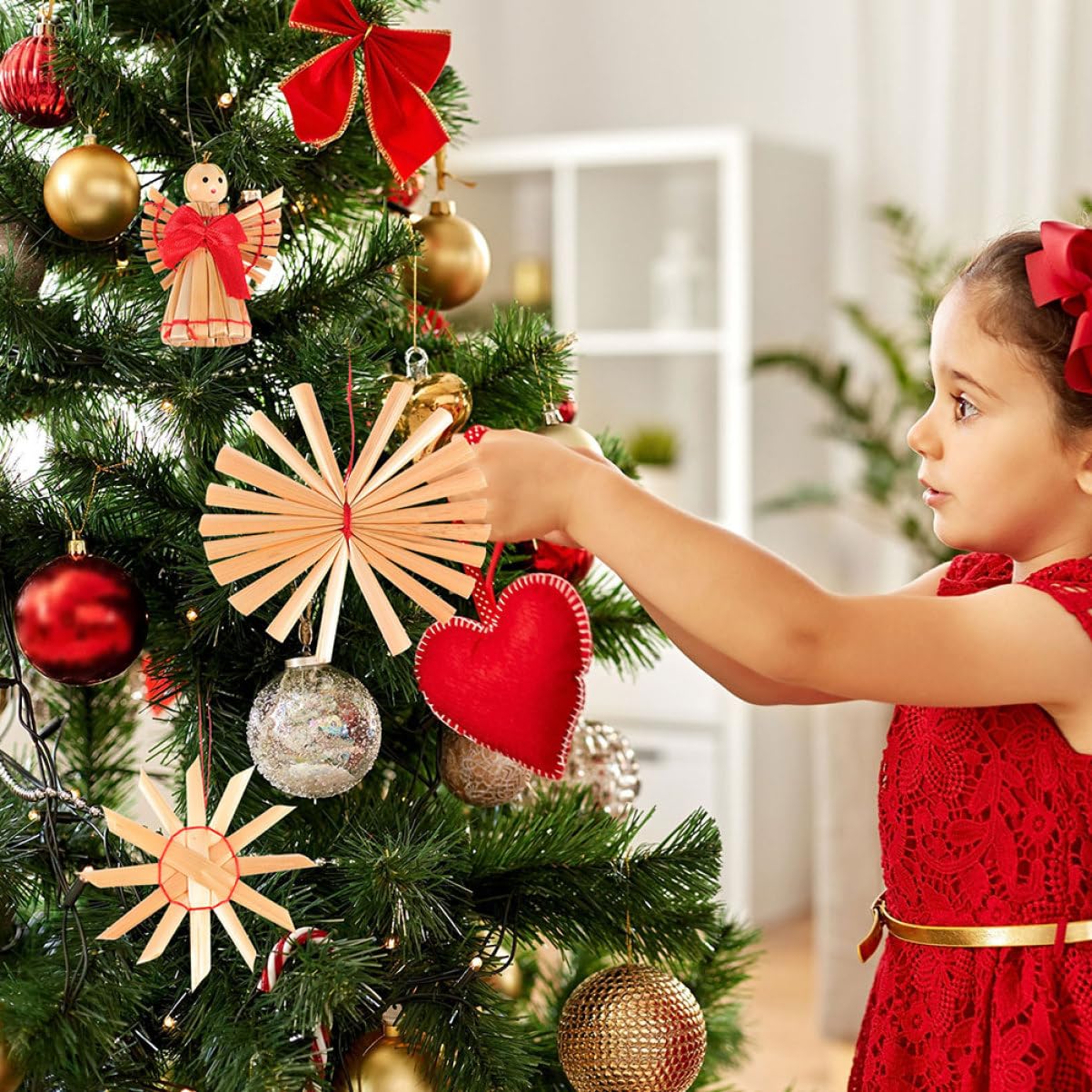 PRETYZOOM 3 Juegos Colgante De De Trigo Manualidades Navideñas Christmas Tree Decorations Guirnalda Decoraciones De Navidad Luces De Decoraciones Navideñas Adorno Colgante 2 Cajas * 3