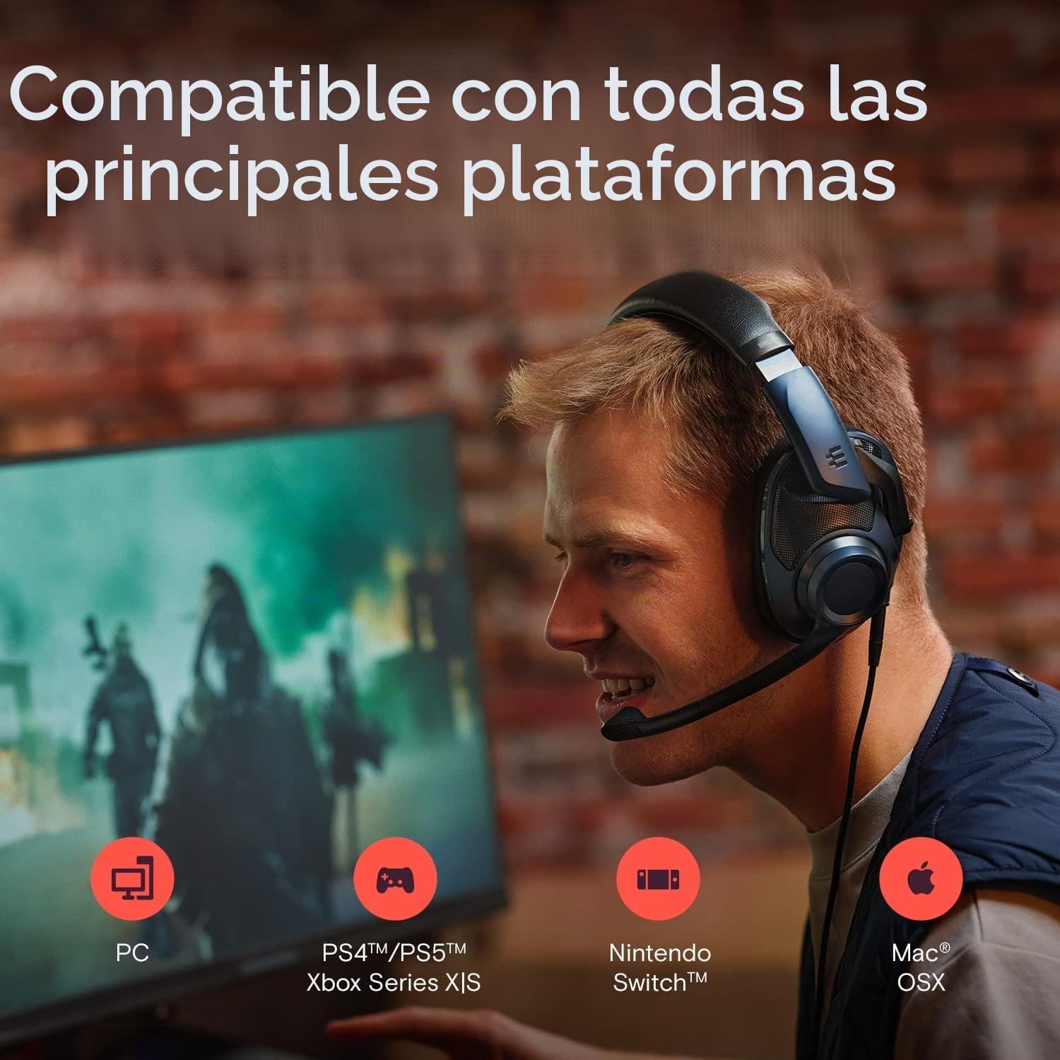 EPOS H6Pro - Auriculares Acústicos Abiertos con Micrófono - Cascos Gaming para PC, Mac, PS4/5, Xbox One/Series X y Nintendo Switch - Auriculares Diadema Ligeros Cómodos (Black)