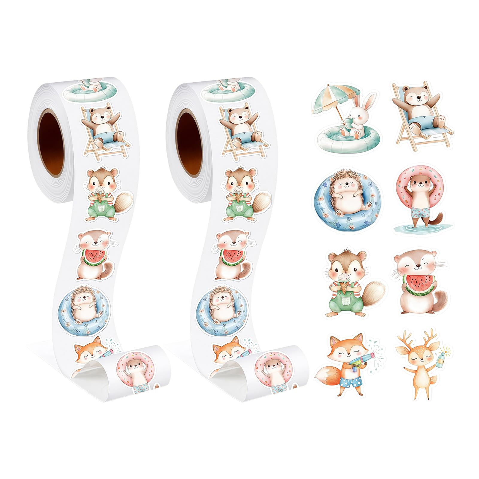 1000Pcs Fun Animal Sticker Removable Adhesive Wrapping Labels for Scrapbook Notebook Journal Phone Case Laptop Luggage Classroom Reward Transfers