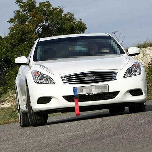 Miniatura 7 de x xotic tech Adaptador de orificio de remolque JDM Racing Style rojo con correa de remolque de nailon para Nissan 370Z GTR JukeFit Infiniti G37Q60
