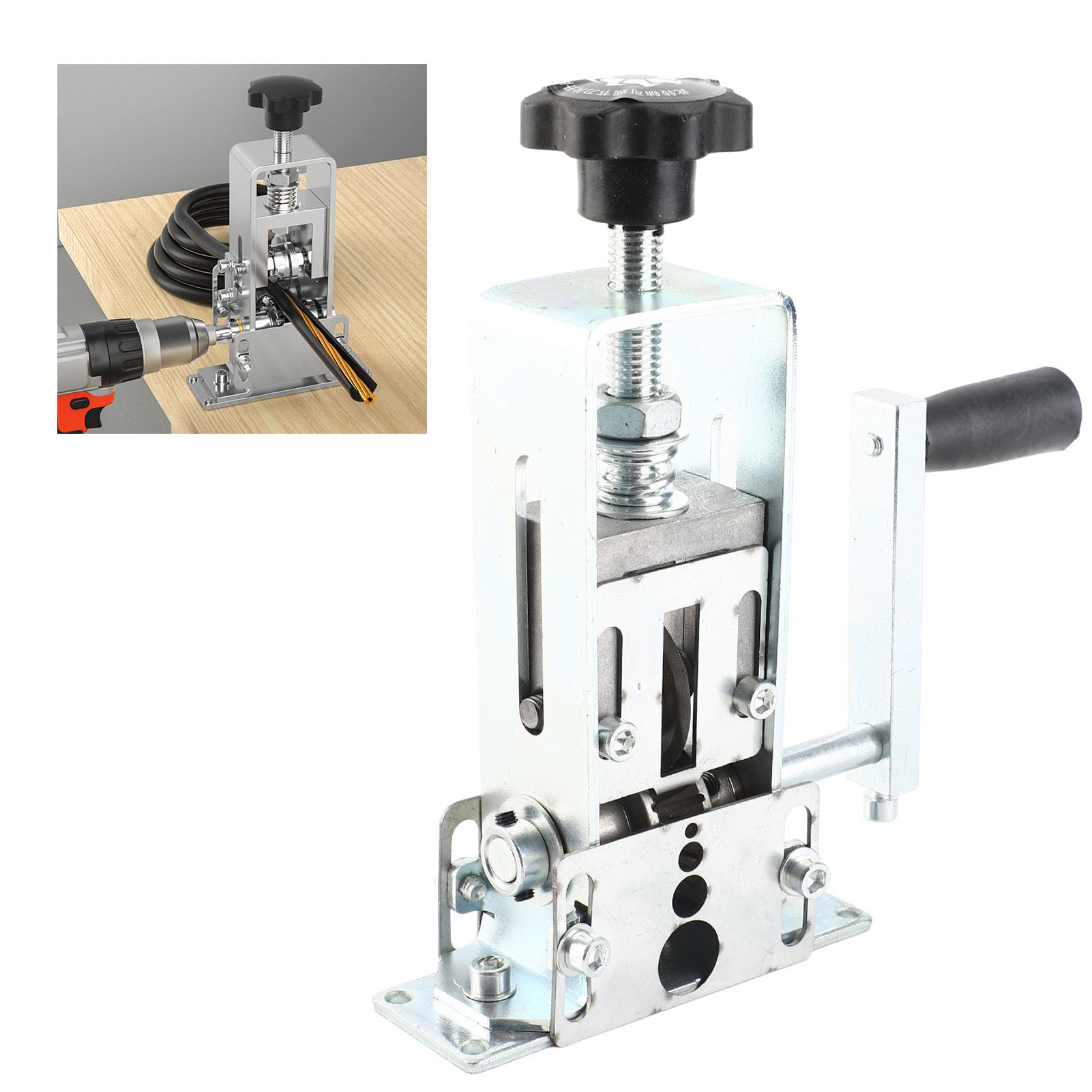Pelacables de doble potencia manual y alimentada por taladro, tiras de 1 mm a 21 mm, cuchillas de acero resistente, ajustable para manitas y profesionales