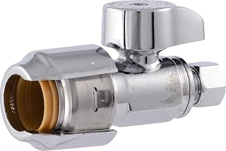 SharkBite Max 1/2 x 1/4 Inch Compression Straight Stop Valve, Quarter Turn, Push to Connect Brass Plumbing Fitting, PEX Pipe, Copper, CPVC, PE-RT, HDPE, UR23337