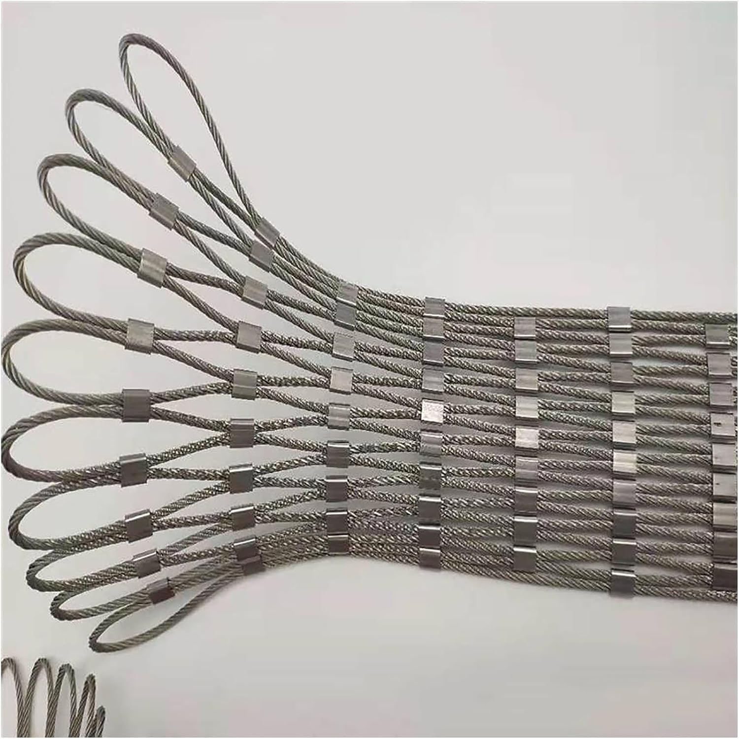 304 Edelstahl-Seilnetz, 10cm/2mm Gartenbegrenzung Fallschutzzaun, Flexibel Schlagzähigkeit Edelstahl-Seilnetz(0.8x30m)
