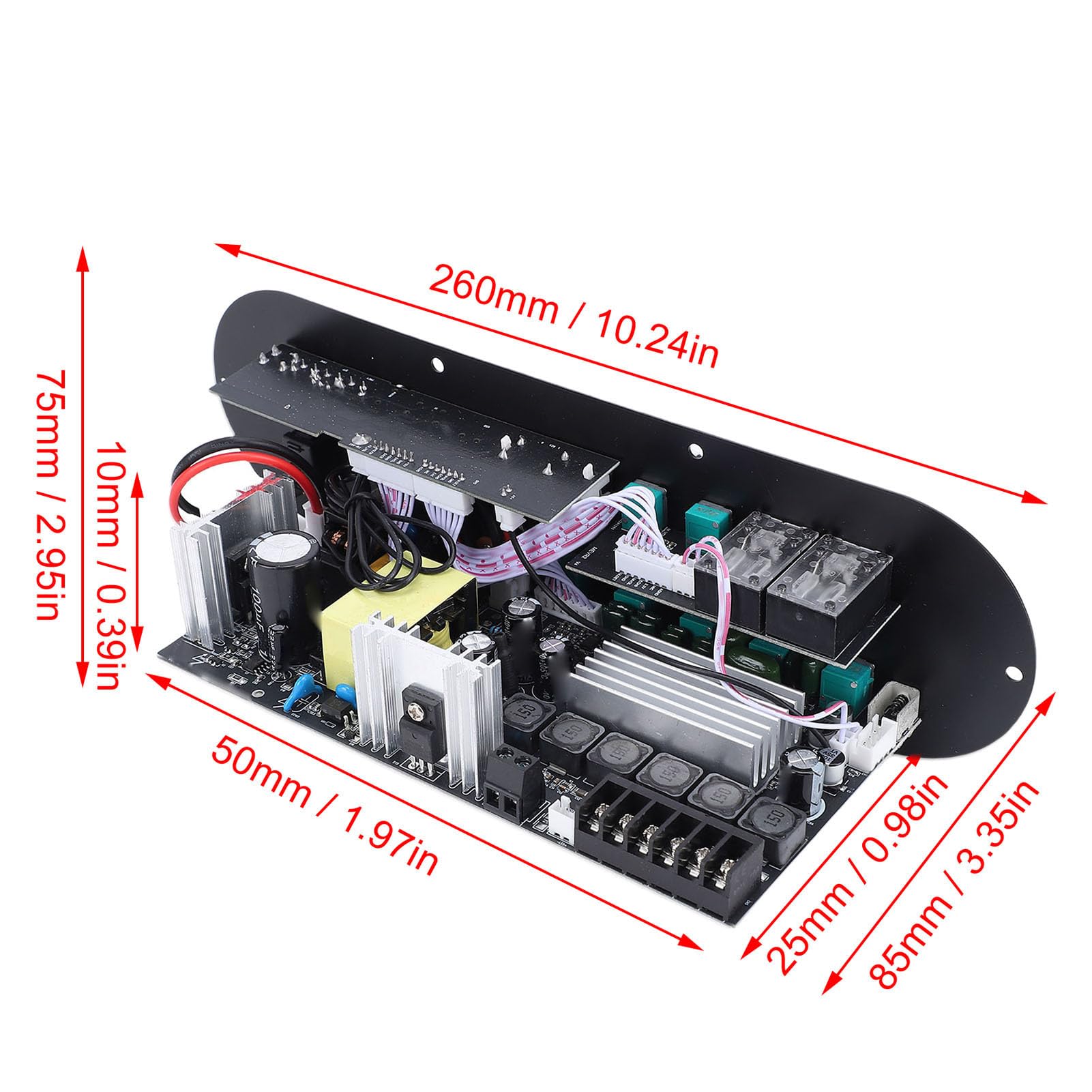 SEAFRONT Płyta Wzmacniacza Mocy Audio 2.1 Kanałowy Bluetooth 5.0 50 W + 50 W + 100 W moduł Wzmacniacza Mocy HiFi z Pilotem Zdalnego Sterowania o Wysokiej Niskiej Częstotliwości (Wtyczka amerykańska)