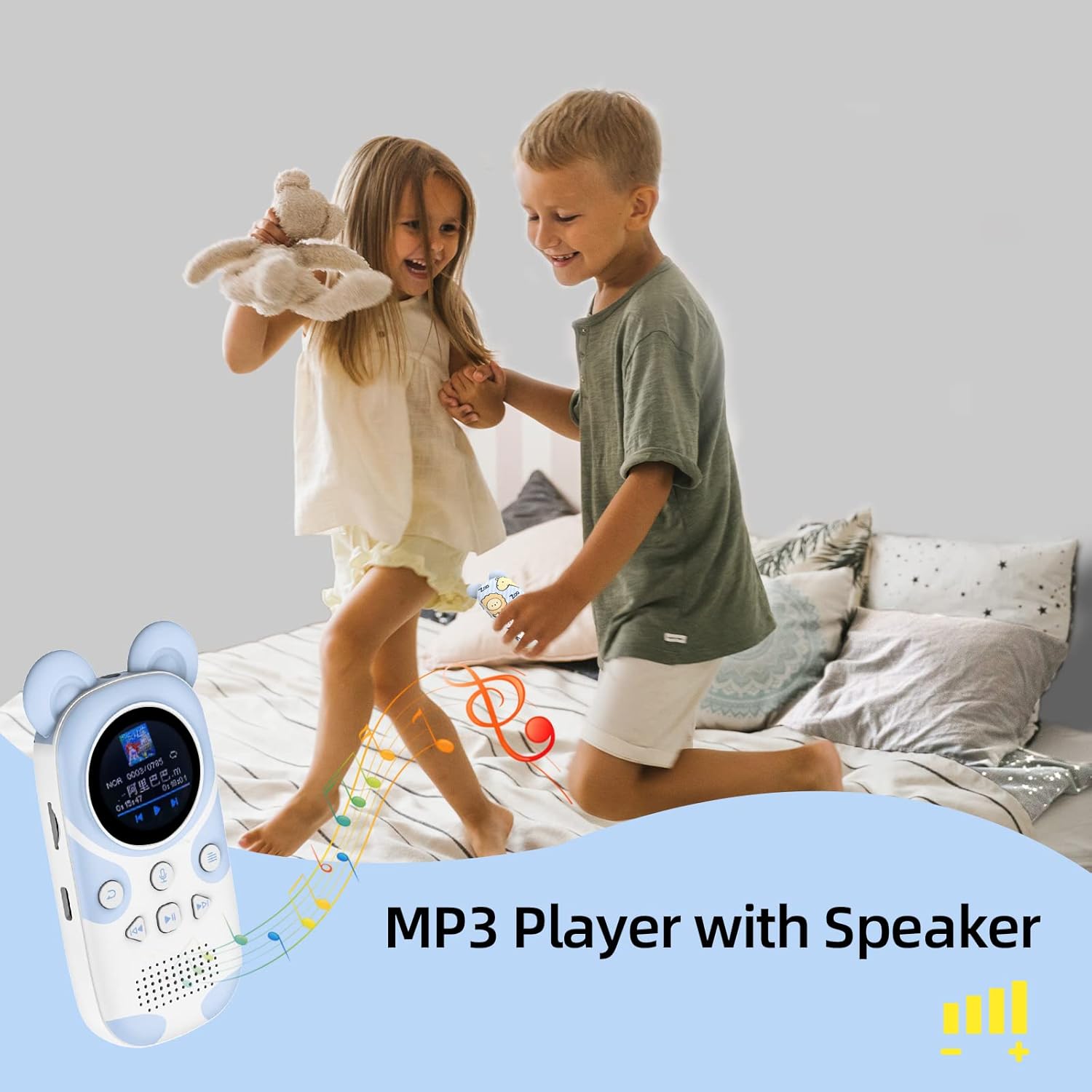 RUIZU 64GB Bluetooth MP3 Player for Kids, Cartoon Zoo Portable Music Player, Child MP3 Player with Speaker, FM Radio, Voice Recorder, Stopwatch, Pedometer, Alarm Clock, Support 128GB Micro SD Card - Image 4