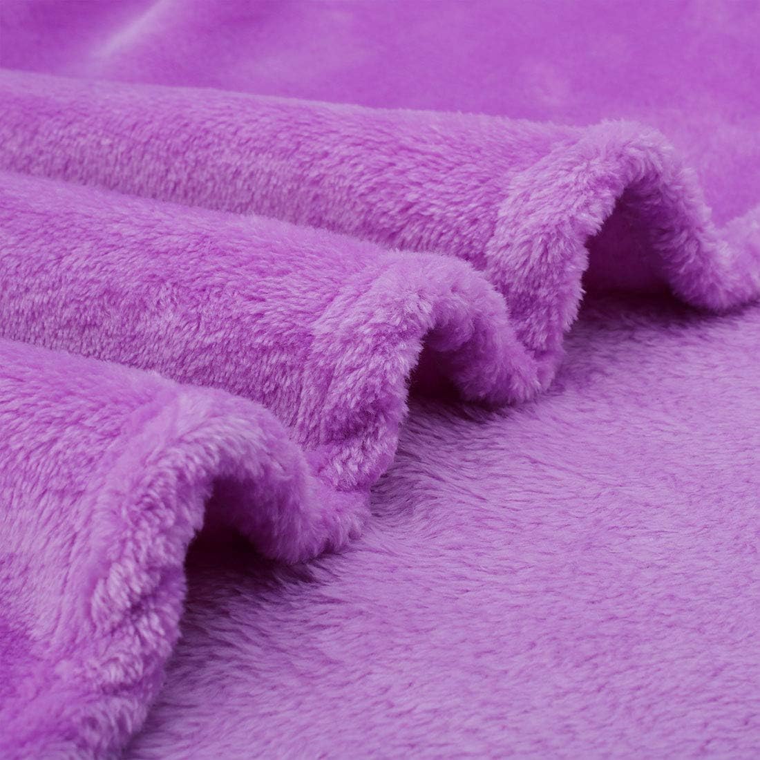 uxcell Flannel Fleece Blanket Full Size - Soft Lightweight Plush Microfiber Bed Blanket for Sofa or Couch, Machine Washable Blankets Fleeces, Light Purple 70x78 Inch - Image 6