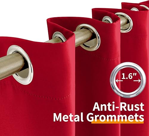 Miniatura 5 de YoungsTex Cortinas opacas para dormitorio, con aislamiento térmico y ojales, cortinas de oscurecimiento y reducción de ruido para sala de estar, 2