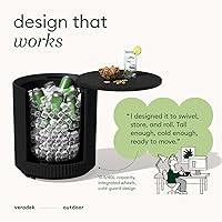 Vista 3 de Veradek Mesa auxiliar enfriadora para exteriores - 2 en 1, negra, 21 pulgadas