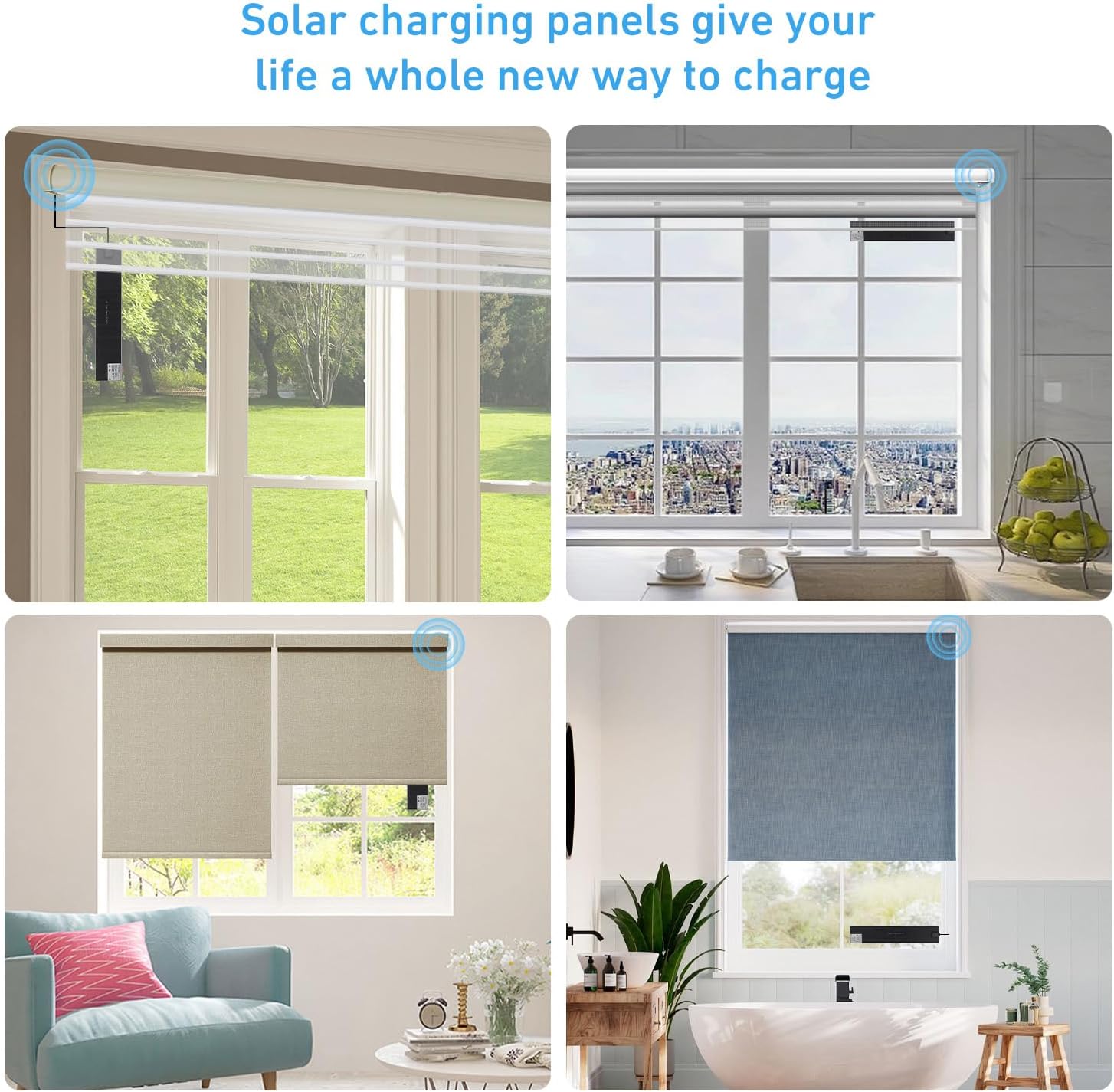 Solar Panels 5W 5V Charge for Motorized Blinds with USB-C Connector | Powers Smart Blinds, RV Shades & DIY Automation, Lithium Battery Operated Shades