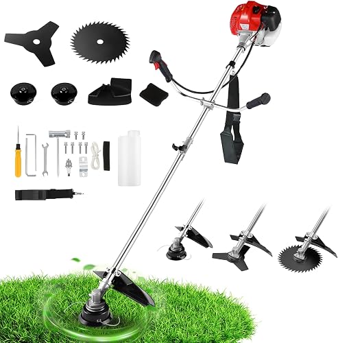 58cc 4-in-1 Gas String Trimmer, 2-Stroke Engine with Bike Handles