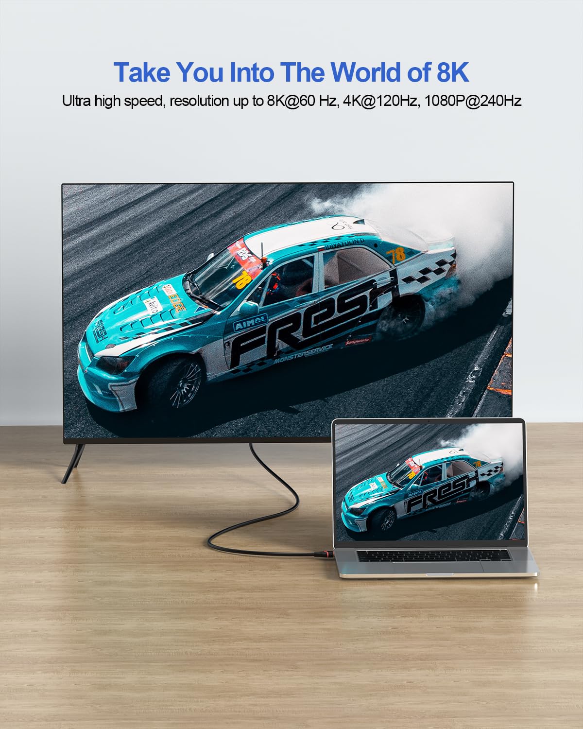 Cable HDM 8K de 6 pies, paquete de 10, cables HDMI 2.1 de 48 Gbps, cable HDMI de ultra alta velocidad 8K a 60Hz, 4K a 120Hz (HDCP 2.2 y 2.3, HDR10, 3D, eARC) para PS5/PS4, monitor, HDTV, Roku