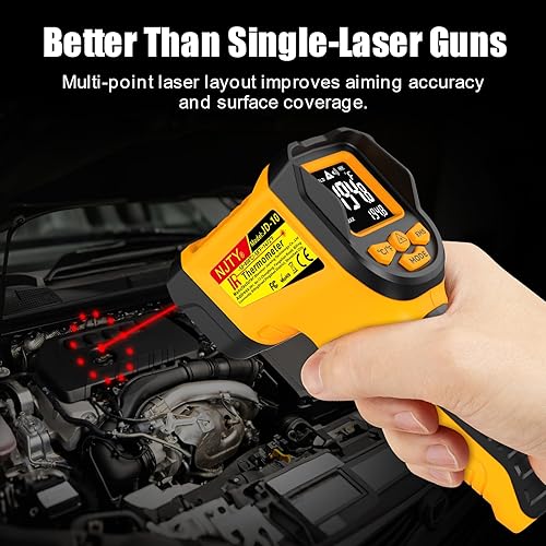 Miniatura 5 de Pistola termómetro infrarroja, -58 a 1472, sensor de temperatura láser sin contacto de alta precisión con pantalla LCD retroiluminada, para cocinar,