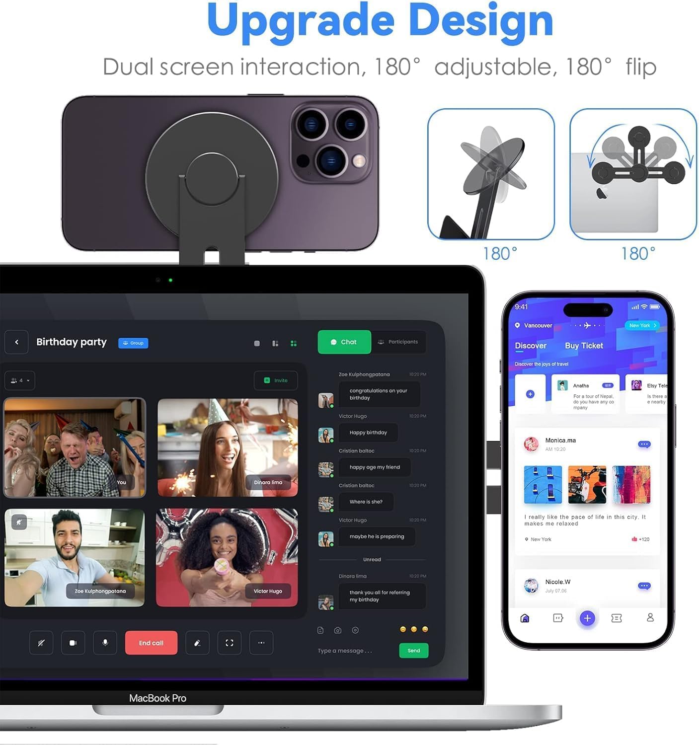 الأقوى - حامل جوال مغناطيسي للاب توب، حامل كاميرا متواصل قابل ... - view 2