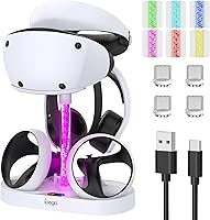 Vista 1 de Estación de carga para controlador PS VR2, soporte de cargador de controlador rápido y soporte de auriculares para Playstation VR2 accesorios