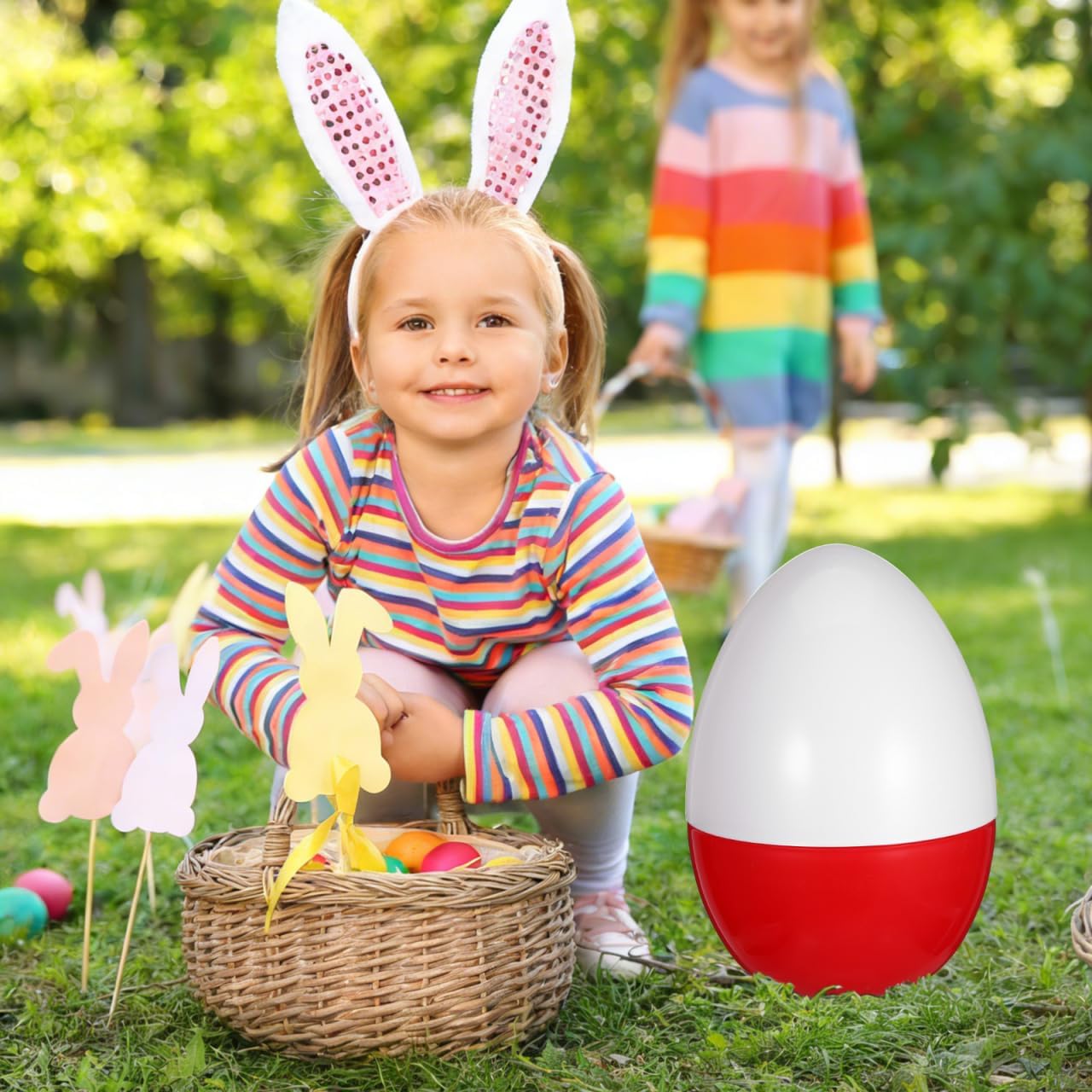 12" Giant Easter Egg - Extra Large Jumbo Plastic Easter Egg Fillable for Egg Hunt - Openable Big Egg Toy Candy Stuffer for Gift Basket, Party Favor Supplies & Decoration