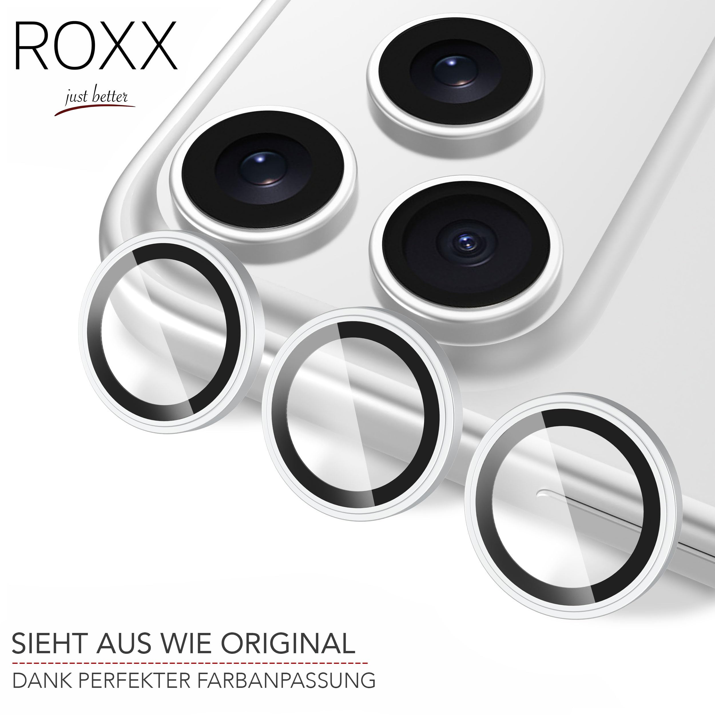 ROXX Japanischer 9H Kameraschutz | Titan Natur | Für iPhone 17 Pro & 17 Pro Max | Härter | Klarer | Kratzresistenter | Passt perfekt mit ROXX Hüllen