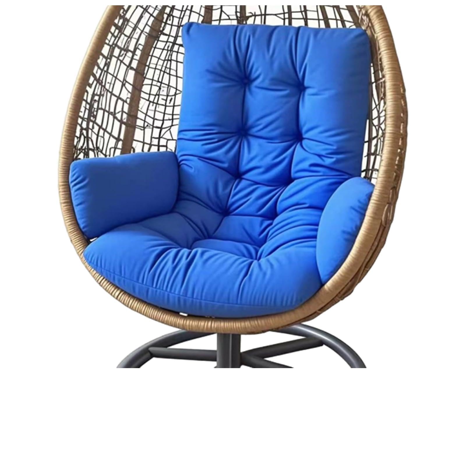 Generico Cuscino per Poltrona Sospesa Esterno in Poliestere Impermeabile, Imbottitura PP Cotton Alta Densità, Seduta Ergonomica per Altalena e Giardino, Ricambio Universale,Navy Blue