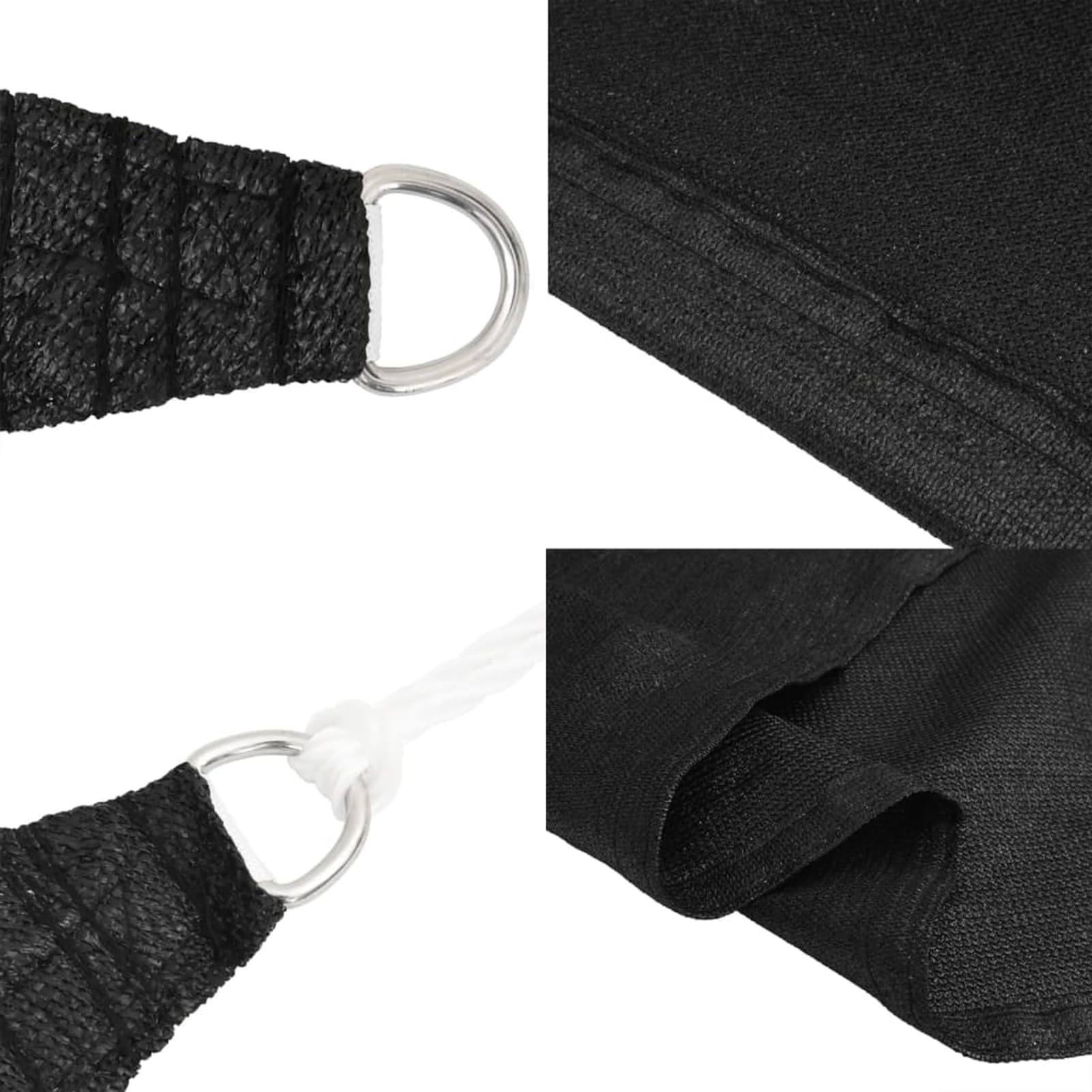 Tenda parasole da 2,5 x 5 m, in polietilene ad alta densità, rettangolare, 90% di protezione UV, antivento e impermeabile, con fissaggio in acciaio inox e corde, per giardino, terrazza, balcone
