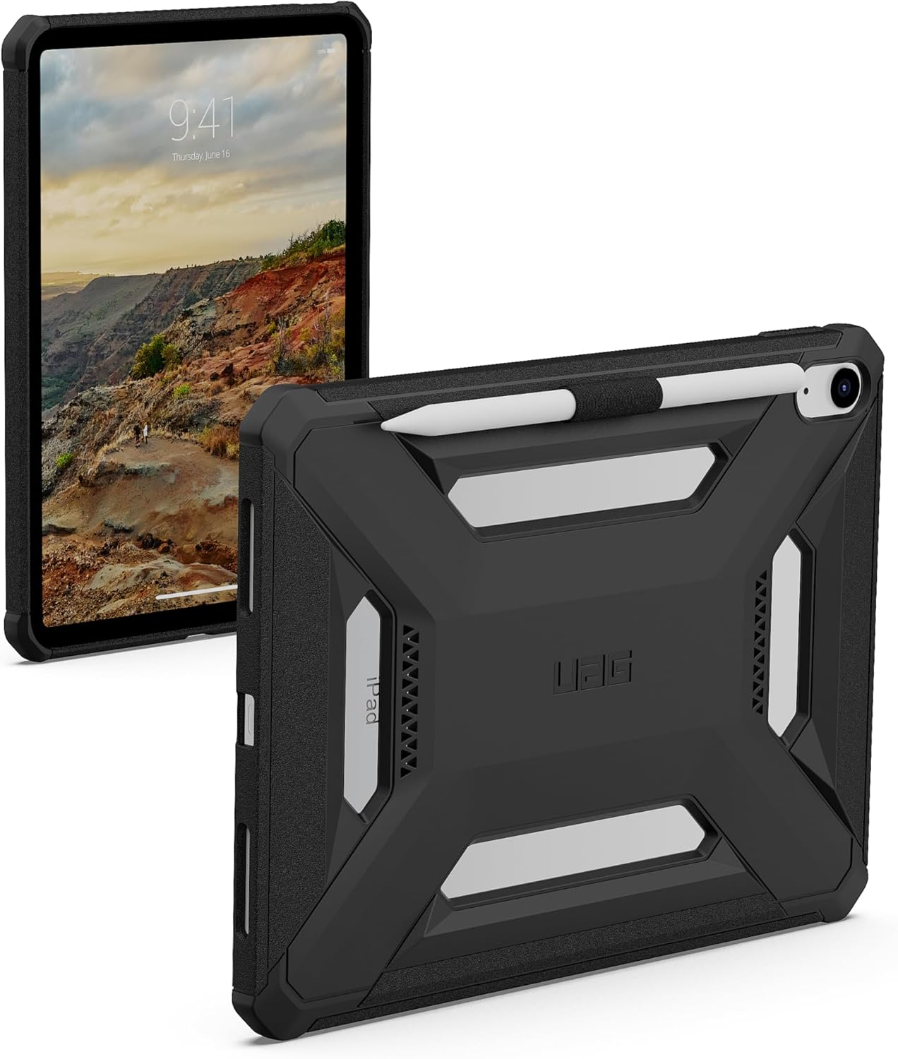 URBAN ARMOR GEAR UAG Designed for iPad A16 Case Fits 11" 11th Gen 2025, 10.9" 10th Gen 2022 (A3354 A3355) Scout LT - Secure Grip Kids Family Friendly Military Grade Drop Protection Cover, Black
