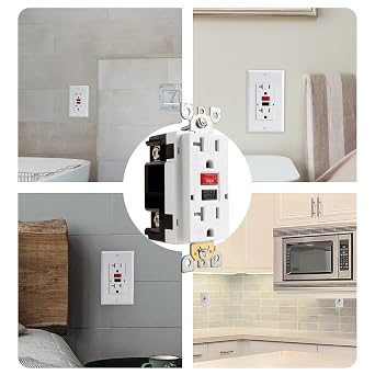 GFCI Outlet, Weather & Tamper Resistant Outlets, UL Listed Self Test GFI Receptacle, Outdoor or Indoor, 20 Amp (2 Pack)