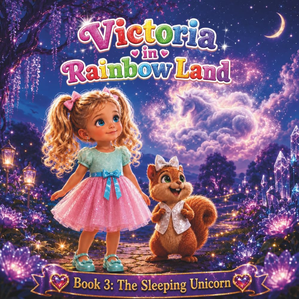 Victoria in Rainbow Land- Book 3 The Sleeping Unicorn: A Magical 26-Page Adventure Through the Rainbow Land, Bedtime Story for Kids