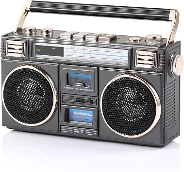 ANTPO Retro Vintage Radio Bluetooth Speakers Vintage Decor Small Wireless Speakers Stereo Radio Portable FM with Rich Bass Speakers Support TF Card for Home/Outdoor/Gift