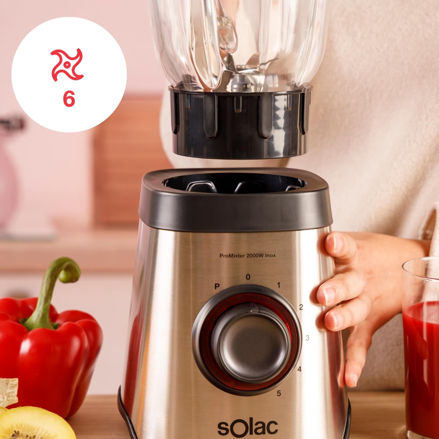 Solac BV5733 PRO Blender stołowy, przezroczysty, 2000 W, 1,75 l