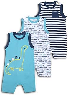 Paradise Baby,Clothing,Baby Boys 0-24m,Bodysuits & One-Pieces,Rompers Paradise Baby Boys 3 Pack Rompers BABYGROWS EX UK Store 1-24 Months Cotton