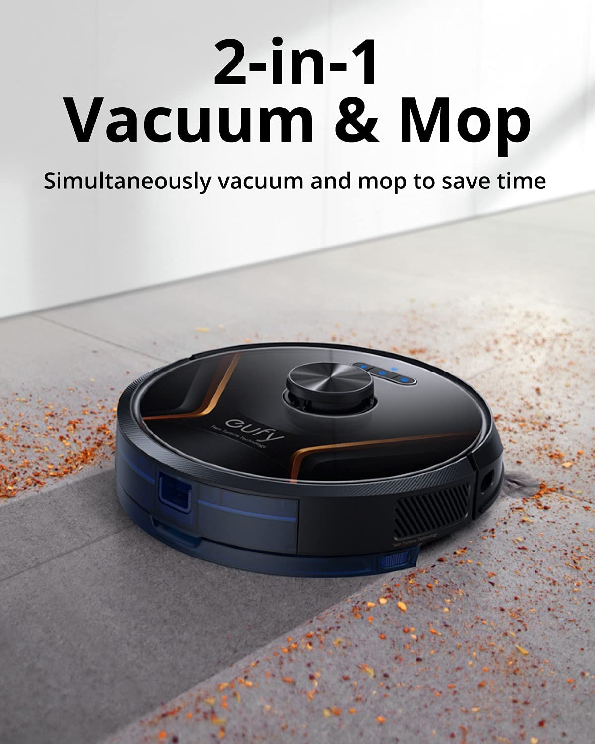 eufy Saugroboter mit Wischfunktion, RoboVac X8 Hybrid, 2X 2000Pa Saugleistung, iPath Lasernavigation, 2-in-1 Sauger & Wischmopp, AI. Map 2.0 Technologie, WLAN-Funktion (Generalüberholt)