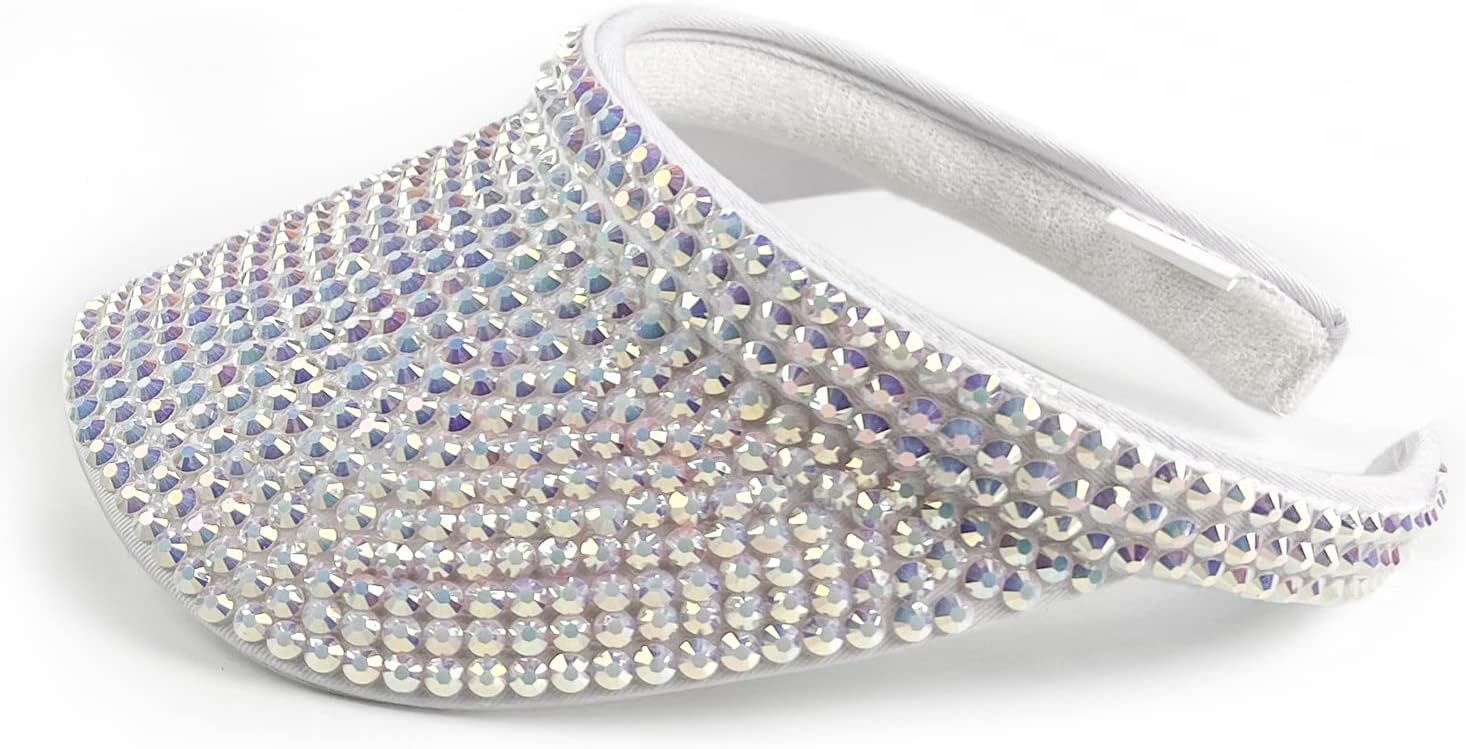 Bling Victoria Sun Visor Hat!Sparkle Party Rhinestone UPF 50+ Women Beach Hat!Outdoor Sports Fashion Golf Hat