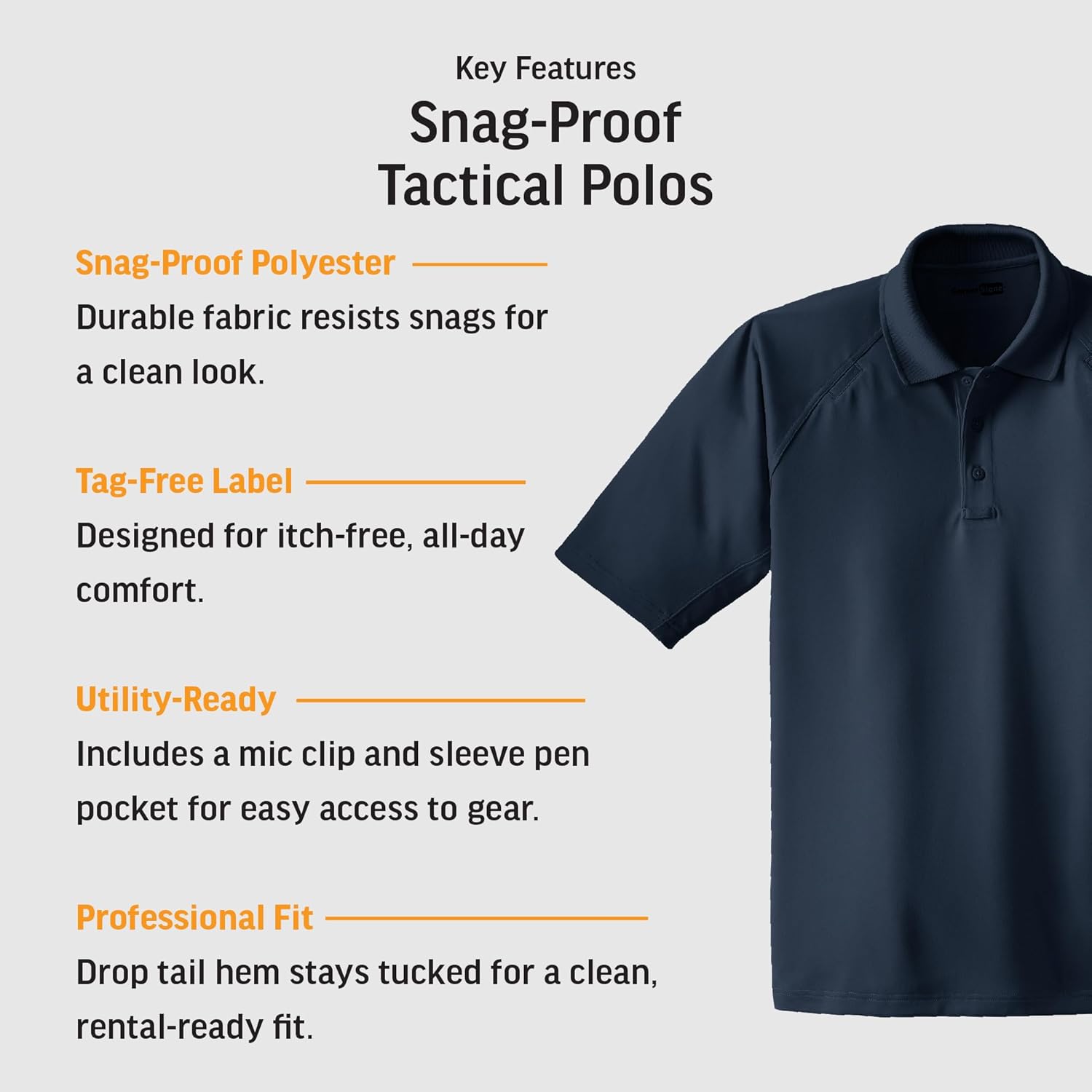 Cornerstone Men's Select Long Sleeve Snag Proof Tactical Polo - Image 5