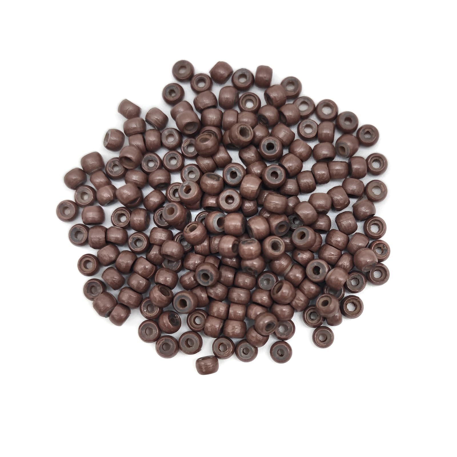 200pcs Silicone Lined Nano Rings Beads Links for Nano Tip Hair Extensions Nano Beads 3.0mm(OD) 1.0mm(ID) 2.0mm(L) 5 Color Optional - Brown