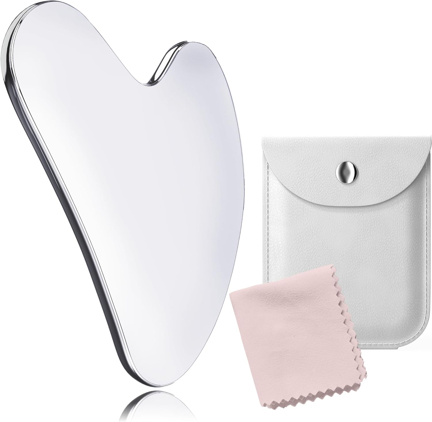 Stainless Steel Gua Sha Tool – Guasha Tool for Face – Massager Tool for Jawline & Chin, Face Sculpting Tool, Fascia Massage Tool for Face Massage, Gua Sha Facial Tools – Skin Care Gifts for Women Stainless Steel Gua Sha Tool – Guasha Tool for Face – Massager Tool for Jawline & Chin, Face Sculpting Tool, Fascia Massage Tool for Face Massage, Gua Sha Facial Tools – Skin Care Gifts for Women