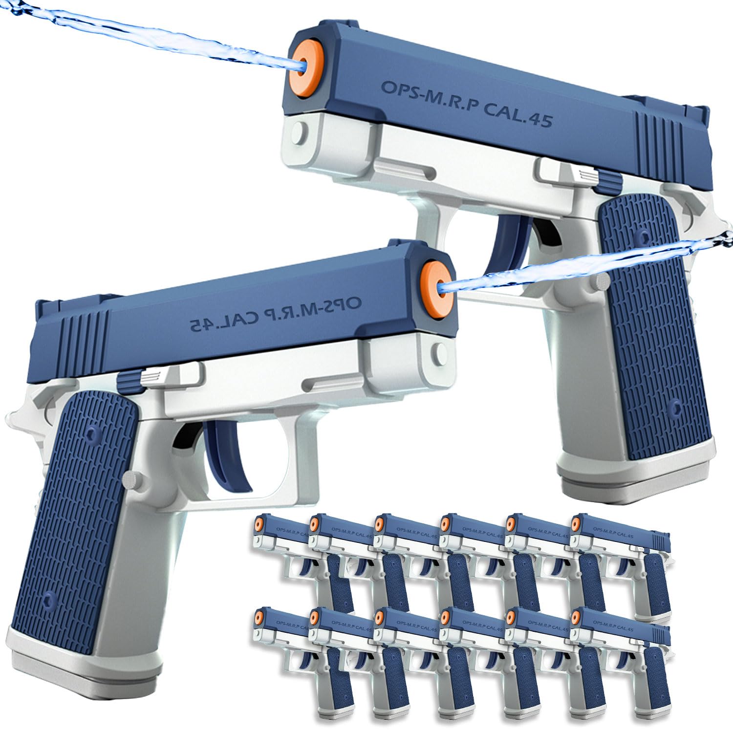 POPERFUN Wasserpistole-Set, Wasserpistole Kinder, Einfach Befüllbare Auslaufsichere Wasserspritzpistole, Sommer Spielzeug für Kinder 3-12 Jahren, Strand, Garten