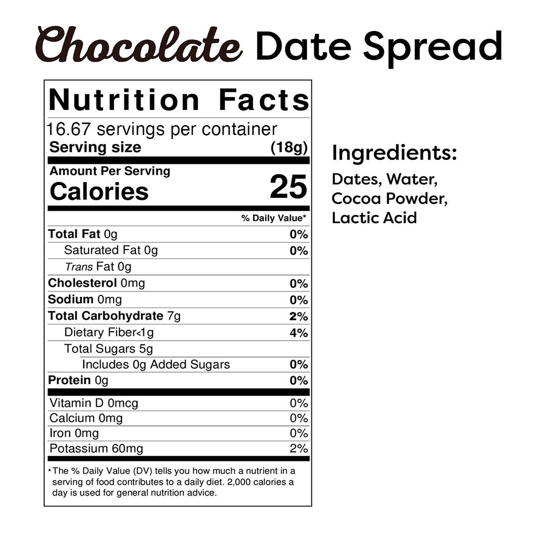 Wanna Date? Chocolate Date Spread, Vegan, Paleo Friendly, GlutenFree, DairyFree, NonGMO, No