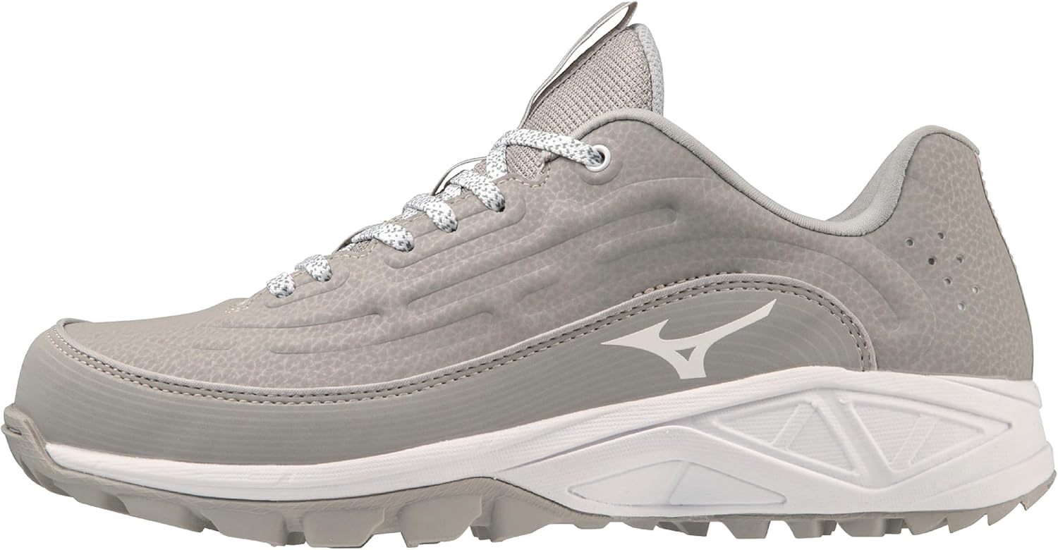 Mizuno Women's Ambition 3 FP Low AS Softball Cleat, Grey-White, 8