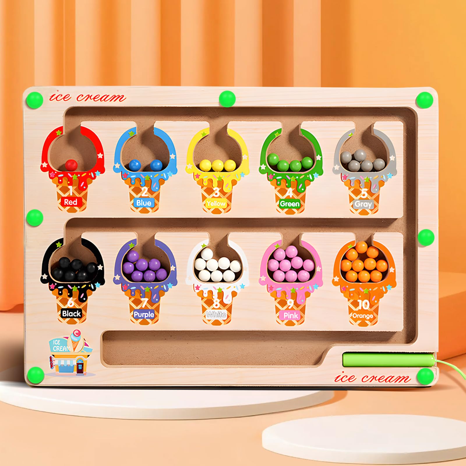 Bomiclss Boys Montessori Toys Magnetic Number Walking Bead Maze, Toys Color and Number Maze Gifts for Boy Girl Educational toy