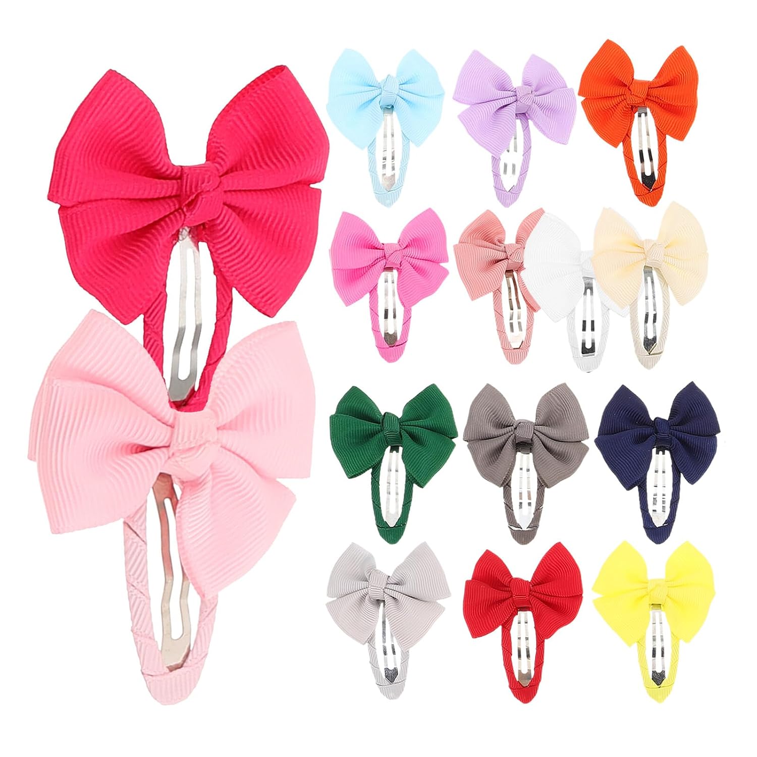 30pcs Colorful Hair Bow Clips for Non-slip Snap Barrettes Hair Accessories Party and Daily Wear