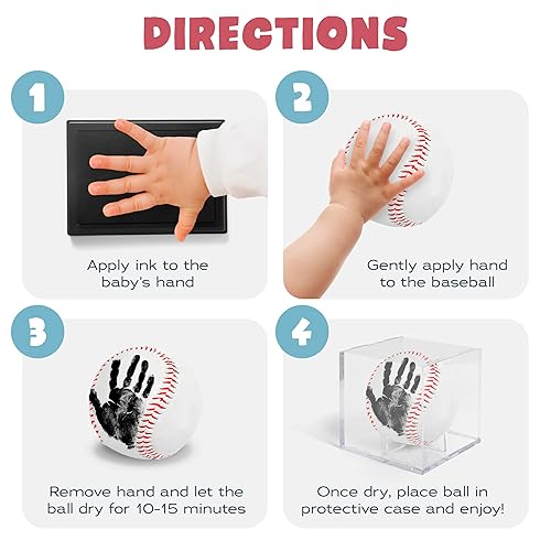 Miniatura 3 de Kit de huellas y manos para bebé, kit de huellas de manos de béisbol para bebés, regalos de baby shower de béisbol para niños, regalos para papá